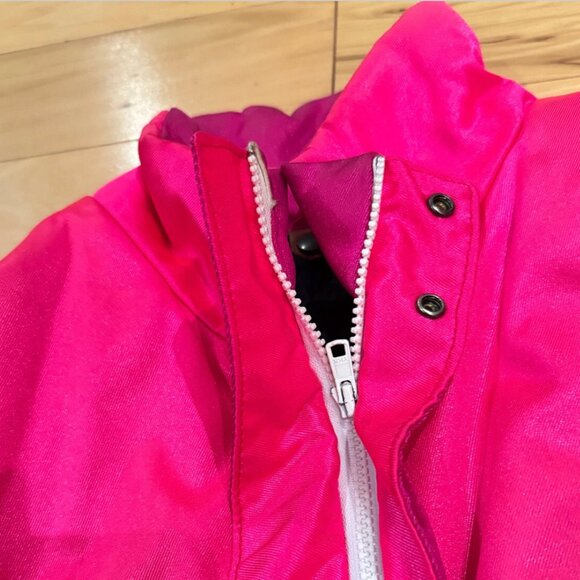 Vintage Neon Ski Jacket Coat Snowboard Winter Pink Pockets Zip Retro 80s/90s - Picture 6 of 8